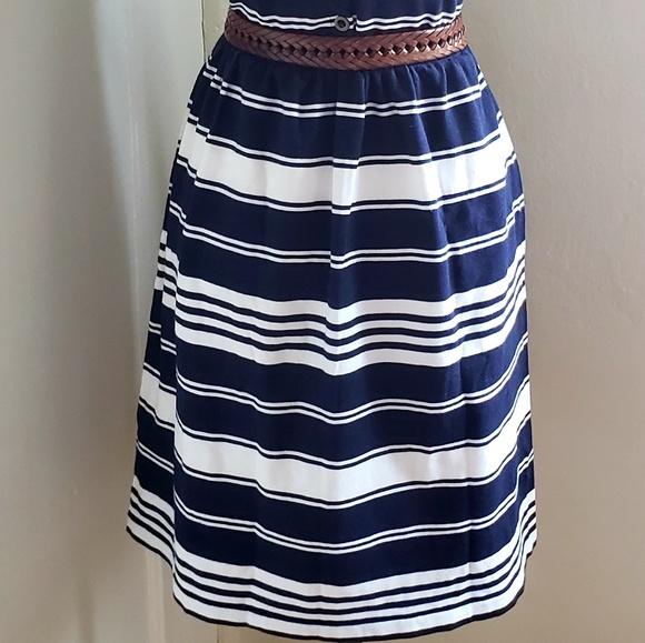 J. Crew Striped Fit and Flare Dress - Picture 7 of 8